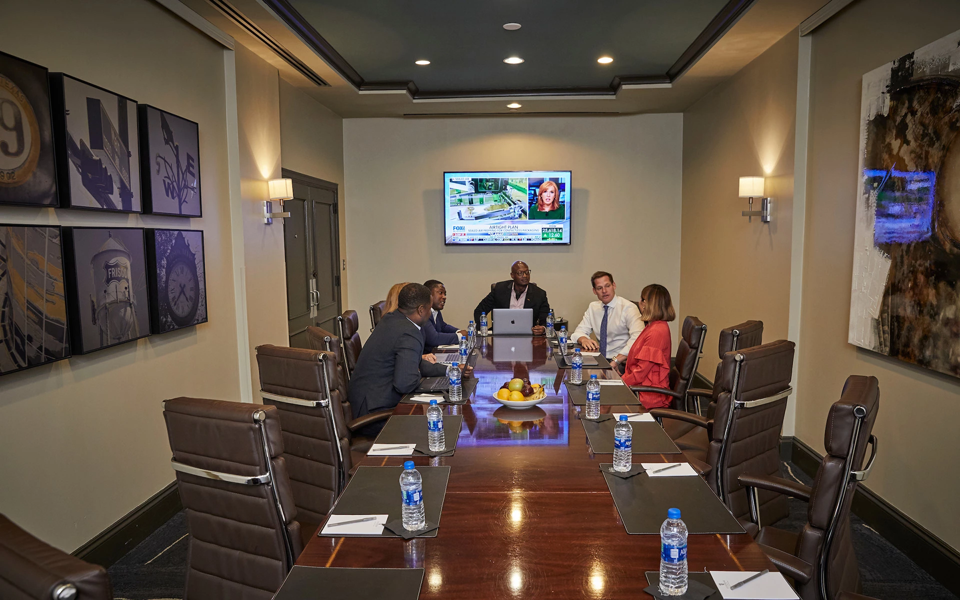 Business meeting being held Stonebriar Country Club Collins Boardroom